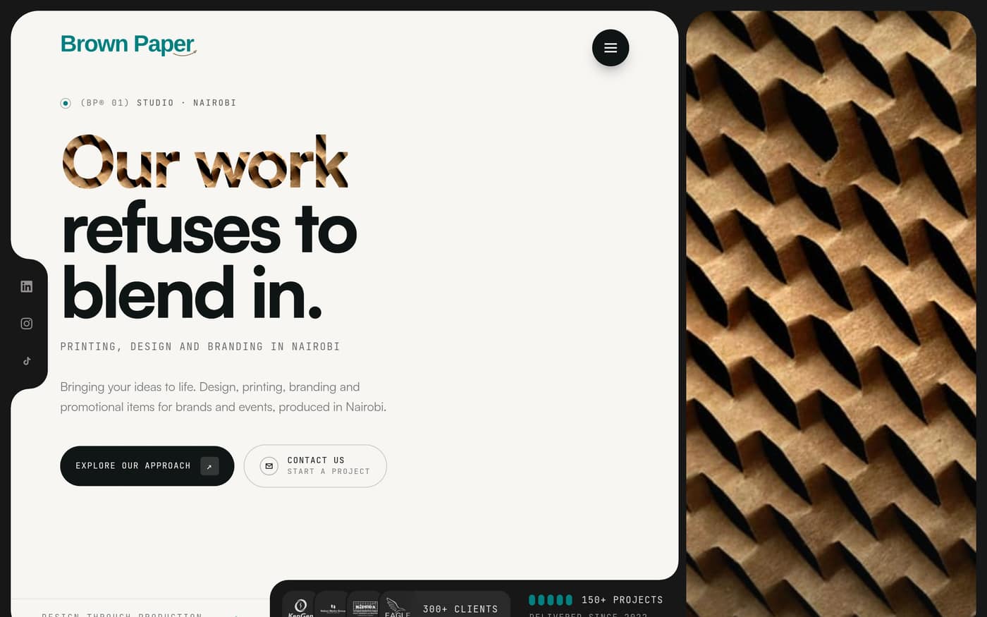 Brown Paper: A print studio site that feels like the press room.